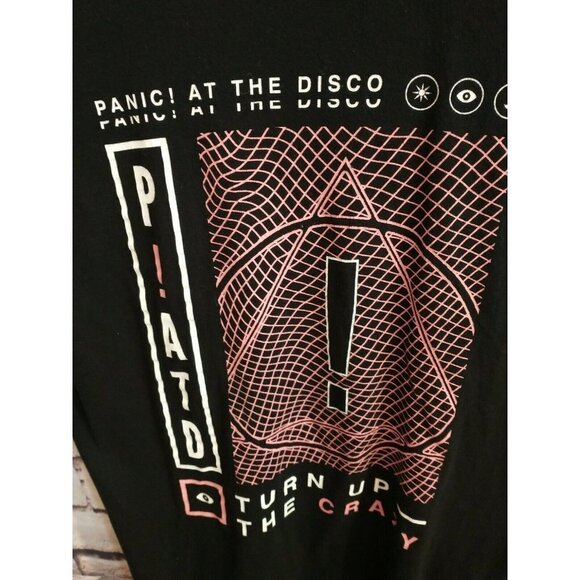 Panic At The Disco T Shirt Tee Turn Up The Crazy Size Medium Black - Picture 2 of 4